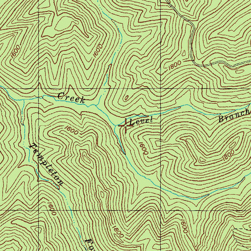 Topographic Map of Level Branch, KY