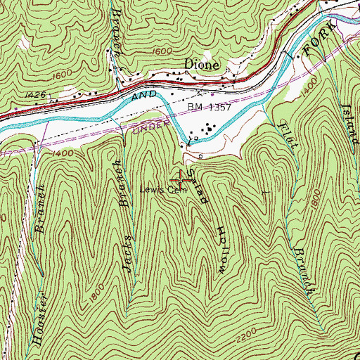 Topographic Map of Lewis Cemetery, KY