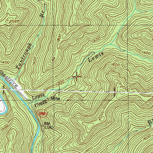 Topographic Map of Lewis Creek School, KY