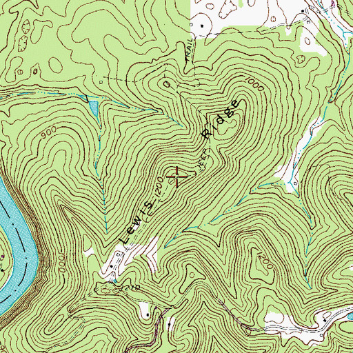 Topographic Map of Lewis Ridge, KY