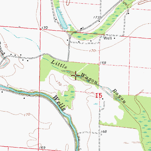 Topographic Map of Little Wagon Bayou, AR