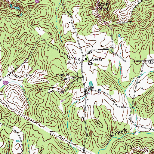 Topographic Map of Liberty Cemetery, KY