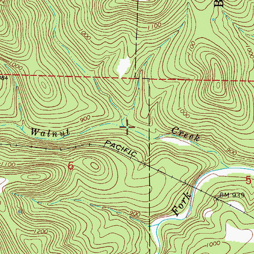 Topographic Map of Little Walnut Creek, AR