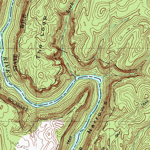 Topographic Map of Lick Branch, KY