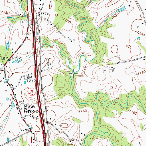 Topographic Map of Lick Branch, KY