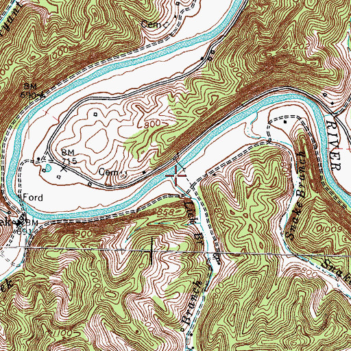 Topographic Map of Lick Branch, KY