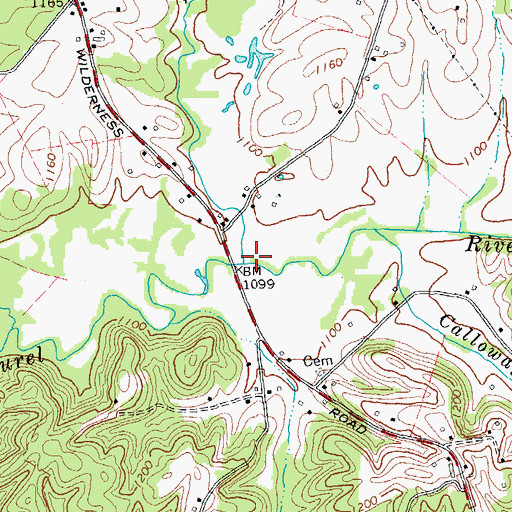 Topographic Map of Lick Creek, KY