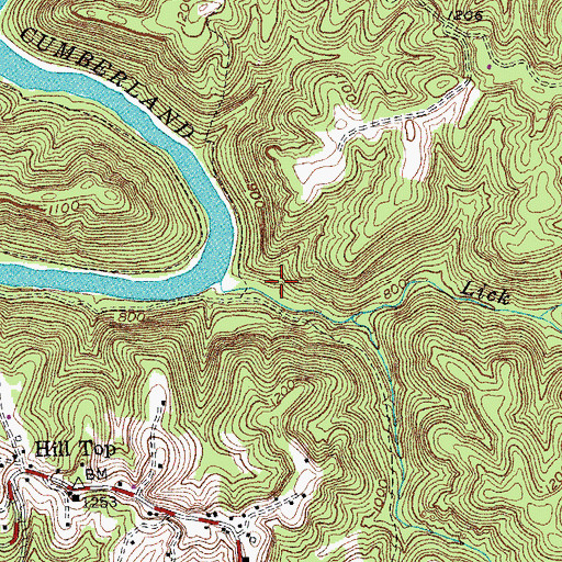 Topographic Map of Lick Creek, KY