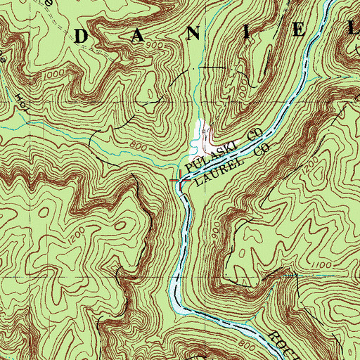 Topographic Map of Lick Creek, KY