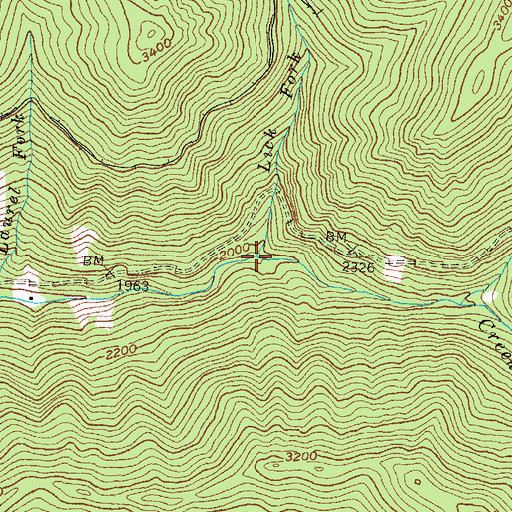 Topographic Map of Lick Fork, KY