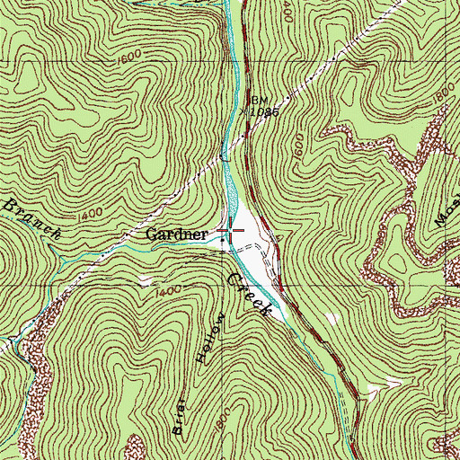 Topographic Map of Lick Fork, KY