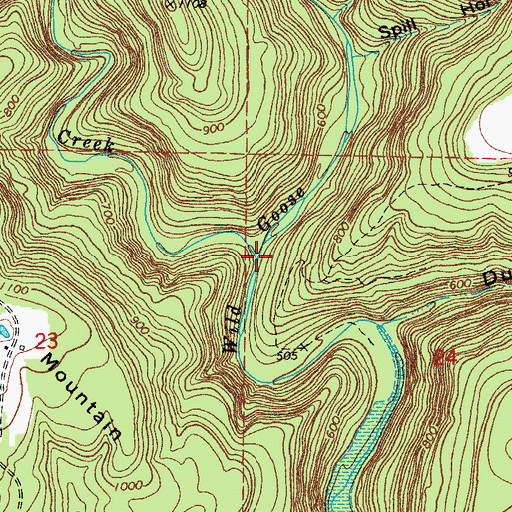 Topographic Map of Little Wild Goose Creek, AR