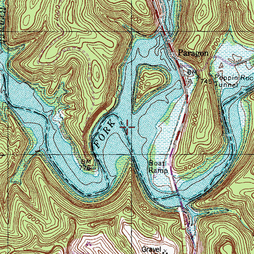 Topographic Map of Lower Lick Fork, KY