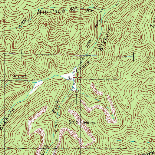 Topographic Map of Licklog Fork, KY