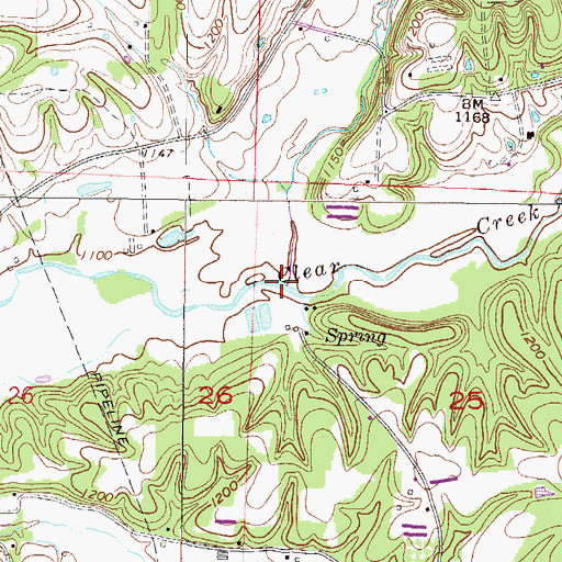 Topographic Map of Little Wildcat Creek, AR