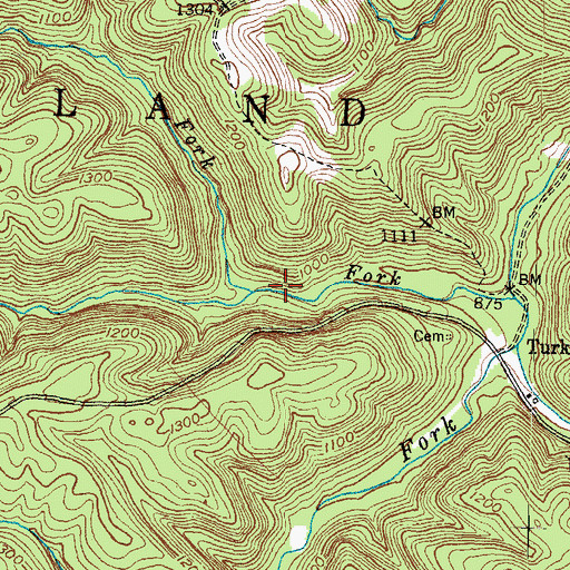 Topographic Map of Lime Kiln Fork, KY