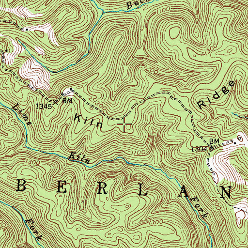Topographic Map of Lime Kiln Ridge, KY