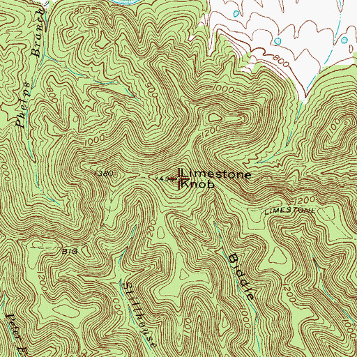 Topographic Map of Limestone Knob, KY