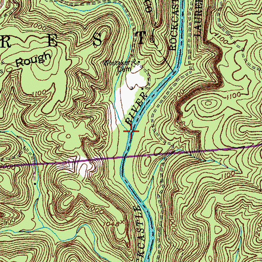 Topographic Map of Line Creek, KY