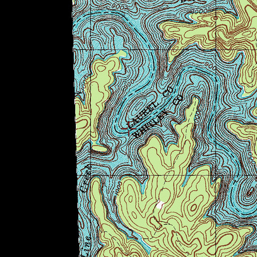 Topographic Map of Line Creek, KY