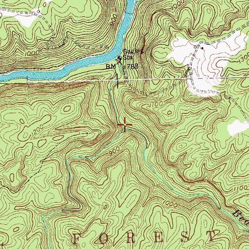 Topographic Map of Line Fork, KY