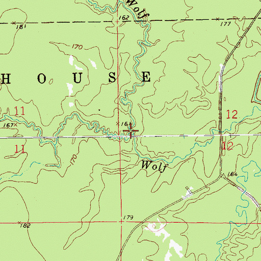 Topographic Map of Little Wolf Creek, AR