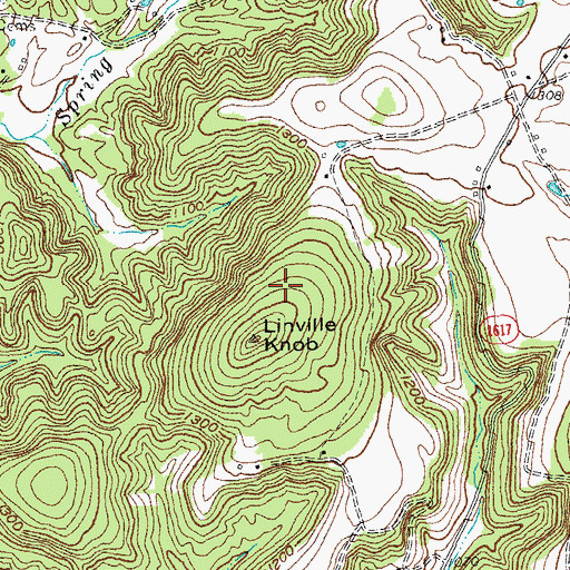 Topographic Map of Linville Knob, KY