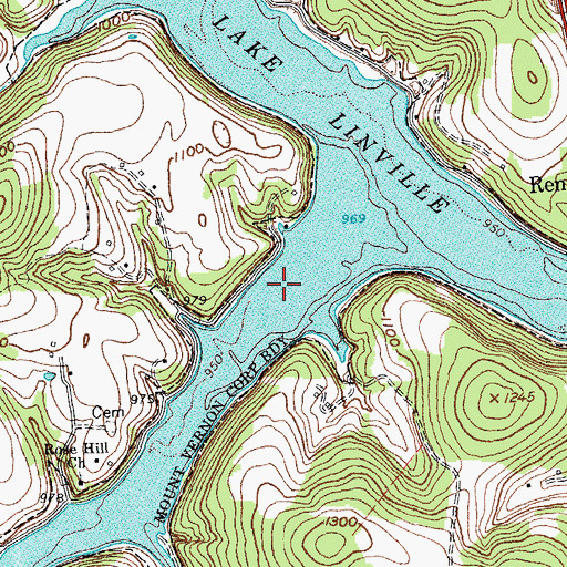 Topographic Map of Lake Linville, KY