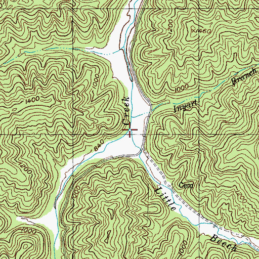 Topographic Map of Little Beech Creek, KY