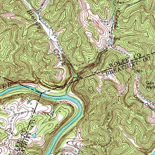 Topographic Map of Little Bloody Creek, KY