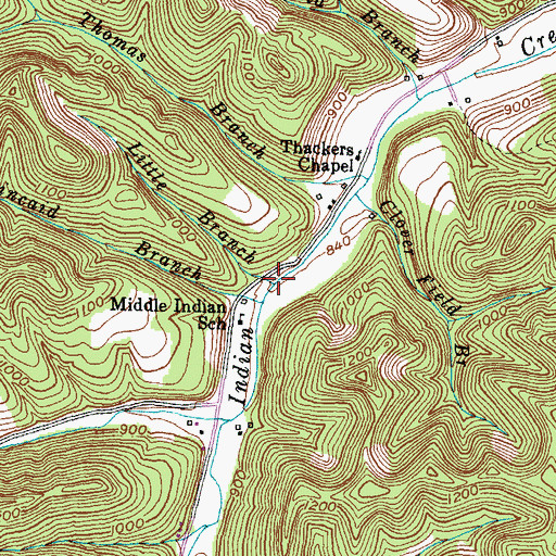 Topographic Map of Little Branch, KY