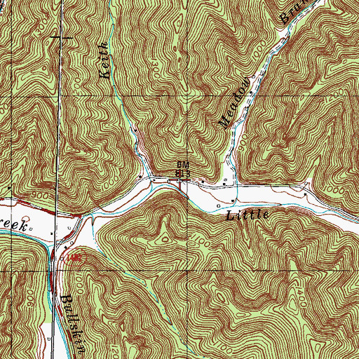 Topographic Map of Little Bullskin School, KY