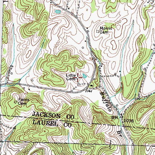 Topographic Map of Little Cemetery, KY
