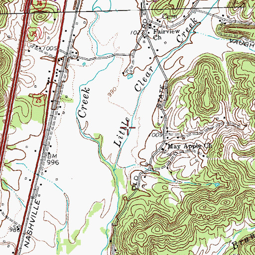 Topographic Map of Little Clear Creek, KY