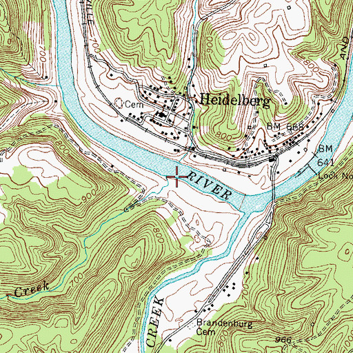 Topographic Map of Little Creek, KY