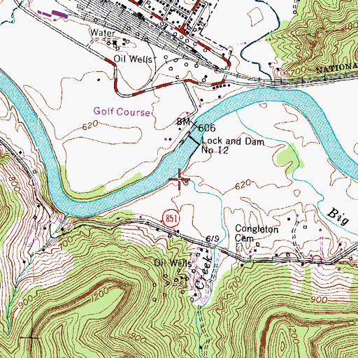 Topographic Map of Little Doe Creek, KY
