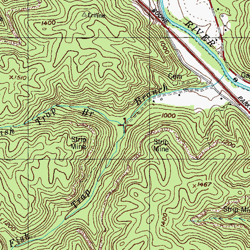 Topographic Map of Little Fish Trap Branch, KY