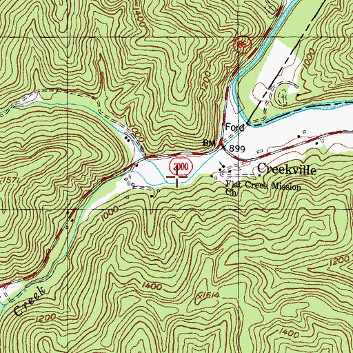 Topographic Map of Little Flat Creek, KY
