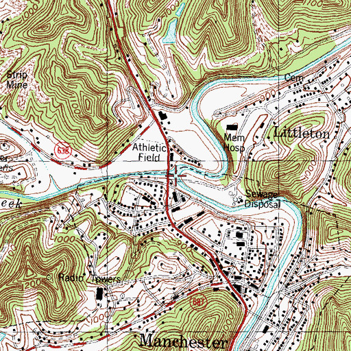 Topographic Map of Little Goose Creek, KY