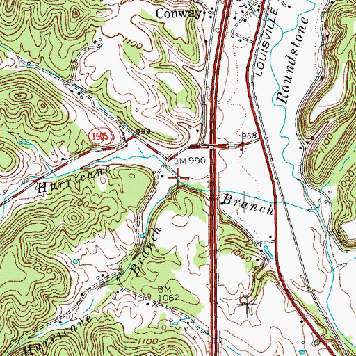 Topographic Map of Little Hurricane Branch, KY