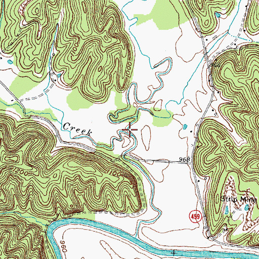 Topographic Map of Little Indian Creek, KY