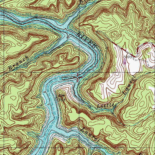 Topographic Map of Little Laurel Branch, KY