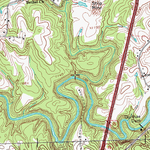 Topographic Map of Little Laurel River, KY
