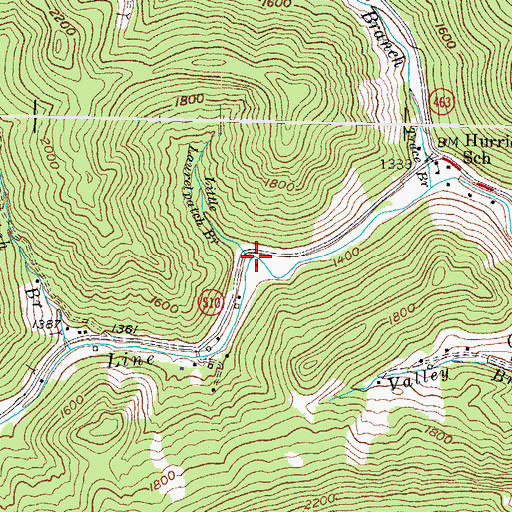 Topographic Map of Little Laurelpatch Branch, KY
