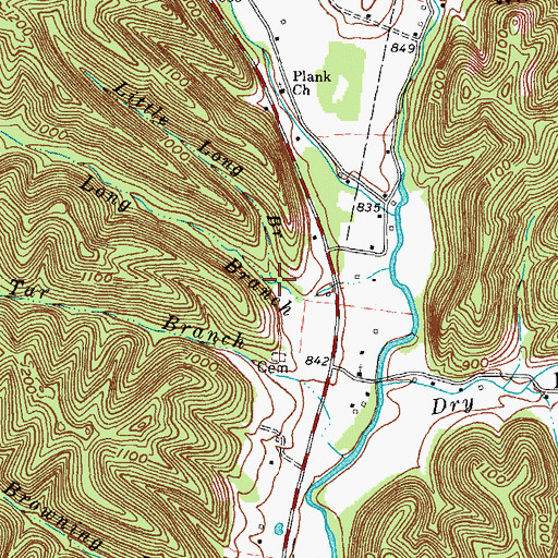 Topographic Map of Little Long Branch, KY