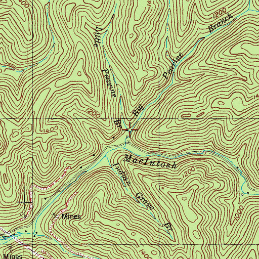 Topographic Map of Little Peavine Branch, KY