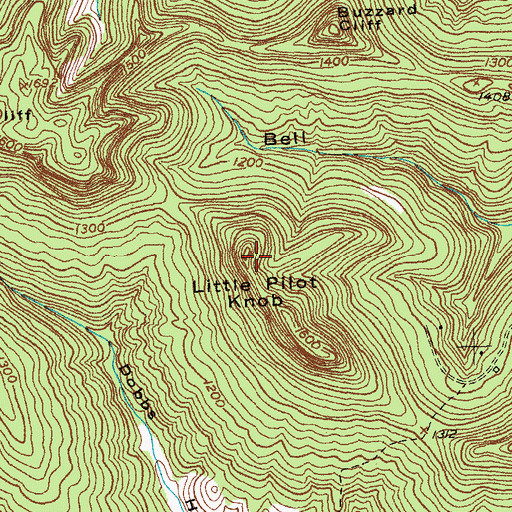 Topographic Map of Little Pilot Knob, KY