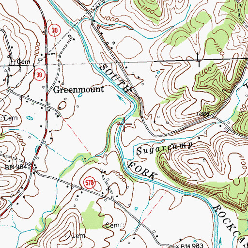 Topographic Map of Little Raccoon Creek, KY