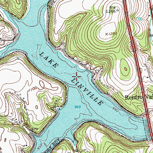 Topographic Map of Little Renfro Creek, KY