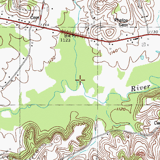 Topographic Map of Little Sandy Creek, KY